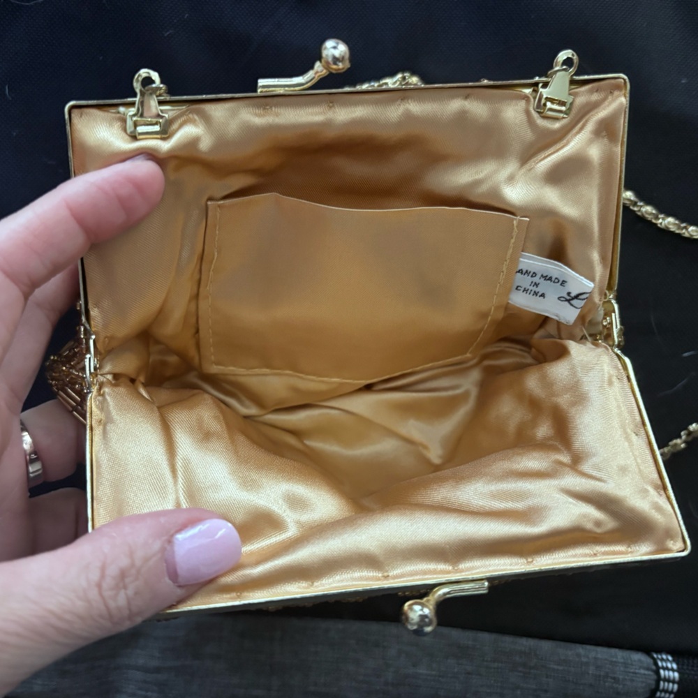 La Regale Ltd. Vintage Gold Beaded Evening Clutch - Picture 5 of 5